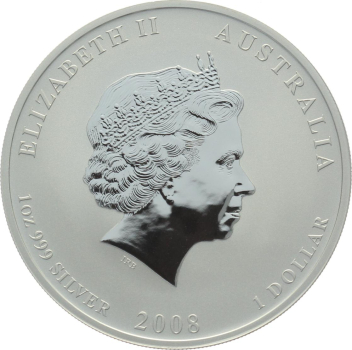 Australien 1 Dollar 2008 Maus - 1 Unze Feinsilber - coloriert